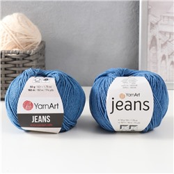 Пряжа для вязания спицами, крючком YarnArt, Jeans, 55% хлопок, 45% акрил, 160 м/50 г, (17 синий)