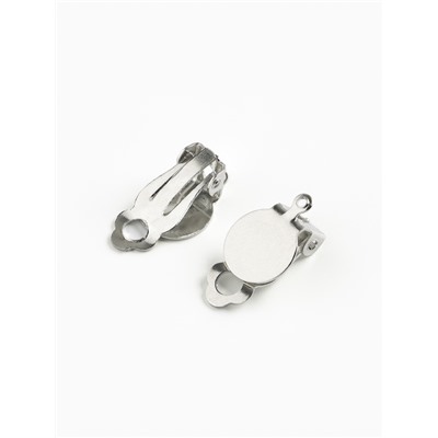 Основа под серьги-клипсы, 10 мм (набор 5 пар), цвет серебро