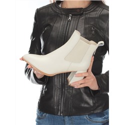 01-PCT169-2 BEIGE Ботинки Челси демисезонные женские (натуральная кожа, байка)