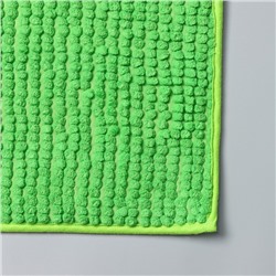 Коврики для ванной и туалета Доляна «Букли», 2 шт., 40×50 см, 50×80 см, зелёные