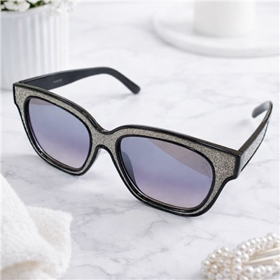 Очки женские солнцезащитные с блестками глиттером, арт.007.374