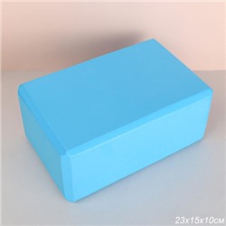 Блок для йоги и фитнеса спортивный 23*15*10 см / YJZ590/3/уп 50/ голубой