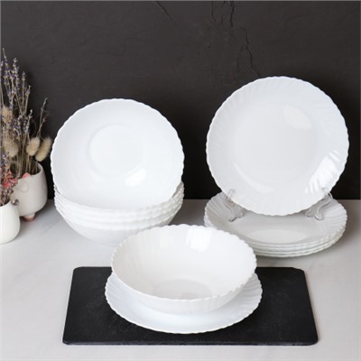 Столовый набор 12 предметов Классика  12LHP757 (WHITE) (уп 4)
