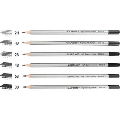Набор карандашей  ACMELIAE ArtMate  6 шт. (2H,HB,2B,4B,6B,8B) блистер