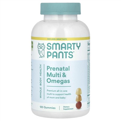 SmartyPants, предродовой комплекс, со вкусом лимона, апельсина, клубники с бананом, 120 жевательных конфет