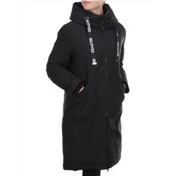 2238 BLACK Пальто женское зимнее AKIDSEFRS (200 гр. холлофайбера)