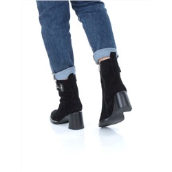 04-M3-L811 BLACK Ботинки зимние женские (натуральная замша, натуральный мех)