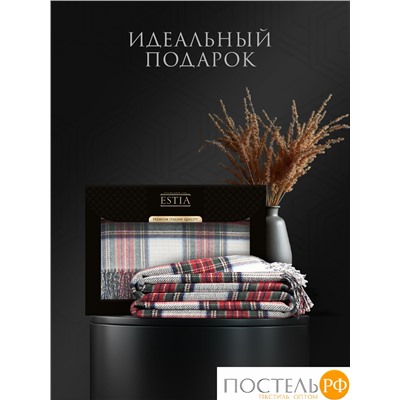 ESTIA ВИЛЬЯМ Плед бел/красн/зел 150х200/10х2 см, 1 пр