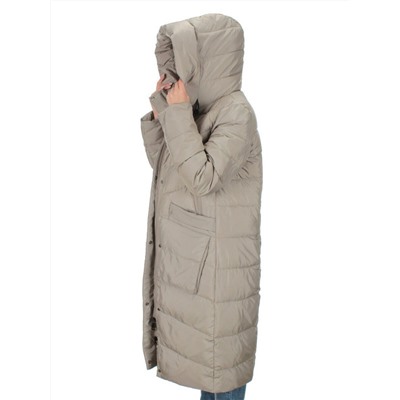 2077 GRAY/BEIGE Пальто зимнее женское (200 гр .холлофайбер)