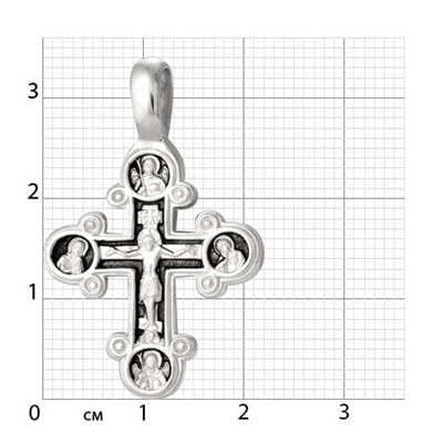 Крест из серебра литье частичное чернение