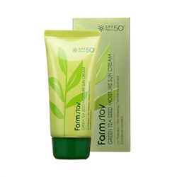 Защитный увлажняющий крем-праймер с семенами зеленого чая FarmStay Green Tea Seed Moisture Sun Cream