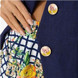 Костюм с юбкой приталенный, Радую себя (2 в 1, синяя мечта)