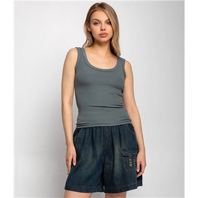 Майка #КТ22301, серо-зелёный