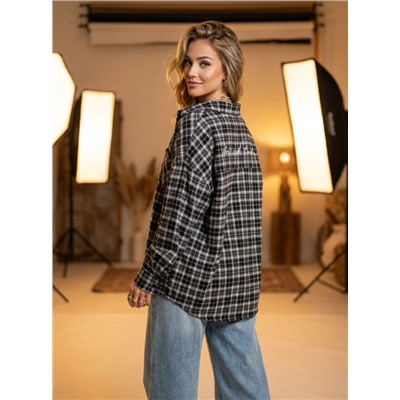 Рубашка с вышивкой OVER SIZE (хлопок)