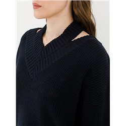 Джемпер вязаный тёмно-синий