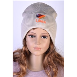 33  Шапка "Likee"  двойная Пудра