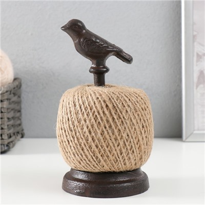 Фигурка - катушка для ниток «Птица на жёрдочке», чугун, 9×9×17.5 см