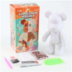 Алмазная мозаика на фигурке с полным заполнением «Медведь», бежевый коричневый