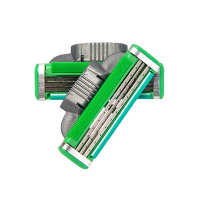 Станок Gillette Mach=3 + 2 сменные кассеты зеленый