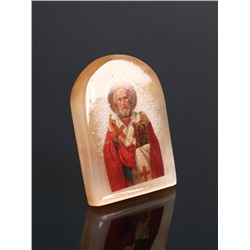 Икона настольная «Николай Чудотворец», 6×5 см, селенит