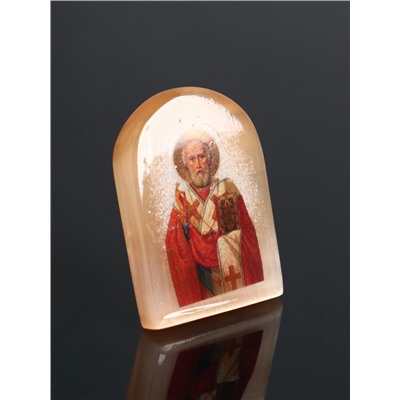 Икона настольная «Николай Чудотворец», 6×5 см, селенит