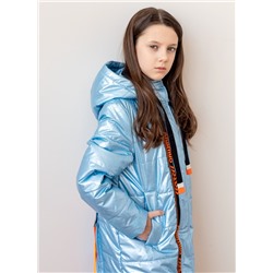 2108 Пальто на синтепоне Голубой/140