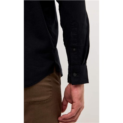 Рубашка д/р лен F511-0480 black