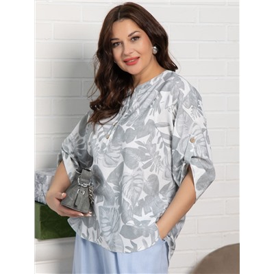 Блуза Блунди (бело-серая) Б15528-4М