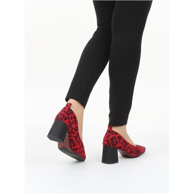 06-A129A-753PN RED/LEOPARD Туфли женские (натуральная замша)