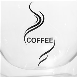 Кружка с двойными стенками Magistro «Дуо. Coffee», 200 мл, стекло, прозрачная