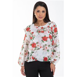 Блузка шифоновая с цветочным принтом