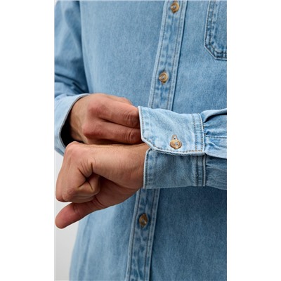 Рубашка джинс P311-1241 middle blue