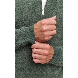 Джемпер мужской с воротником-стойкой на молнии F321-15304 зеленый