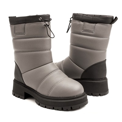Stylele K-112K-МП/Z Полусапожки женские сер иск кожа, подклад нат шерсть