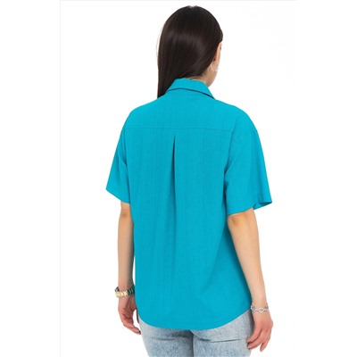 Рубашка бирюзовая льняная