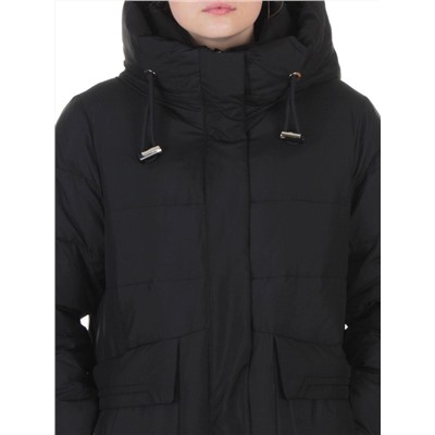 8359 BLACK Пальто зимнее женское (200 гр. холлофайбер)