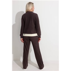 Блузка женская  4324/02/Коричневый, молочный