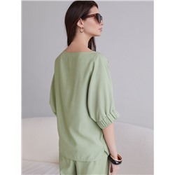Свободная блузка с вырезом лодочка из плотного лиоцелла
