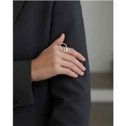 Кольцо с белым серебрением