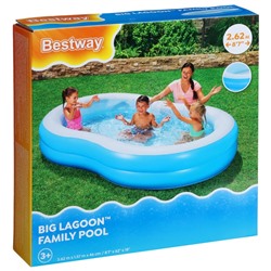 Бассейн надувной Bestway «Большая лагуна», 262×157×46 см, от 3 лет, 54117