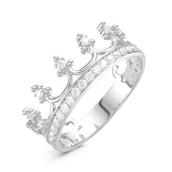 Серебряное кольцо с бесцветными фианитами 322