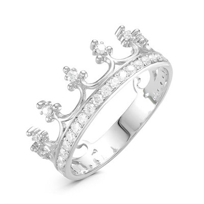 Серебряное кольцо с бесцветными фианитами 322