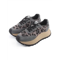 04-PDH362-2 GRAY Кроссовки демисезонные женские (натуральная замша, натуральная кожа)