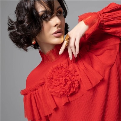 Блуза трендовая, Мелодия сердца (красная)