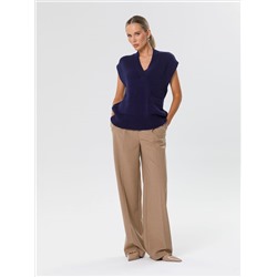 Жилет вязаный тёмно-синий