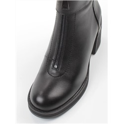 01-760-2A BLACK Ботинки демисезонные женские (натуральная кожа,байка)