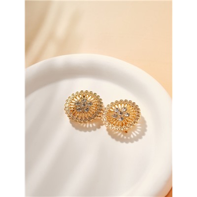 Зажим для кардигана «Круги», цвет белый в золоте