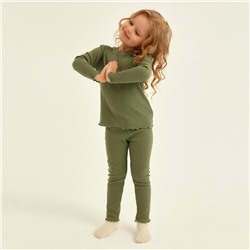 Пижама детская SL HOME, размер 28 (86-92 см), оливковая
