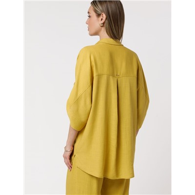 Блузка с цельнокроеным рукавом  изо льна с вискозой