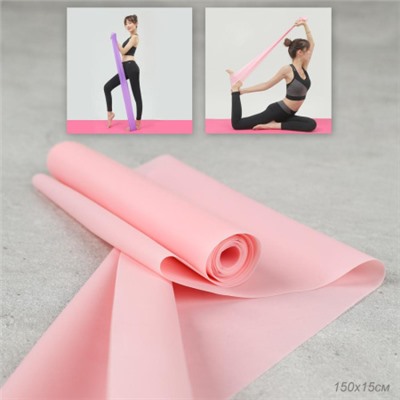 Лента эластичная для йоги и фитнеса Woohooo Flex Line / 1500х150х0.35 / розовый